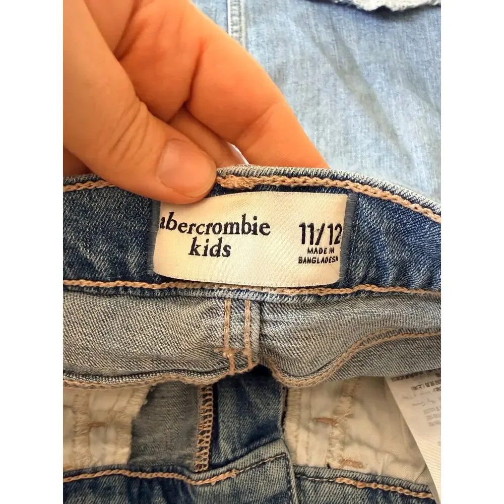 Abercrombie Kids Girls Distressed Denim Skirt 11/12
